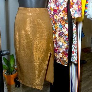 Gold Asymmetrical Skirt - RE:NAMED